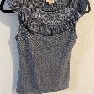 Ella Moss Chevron‎ Ruffle Top Black and White Size XS